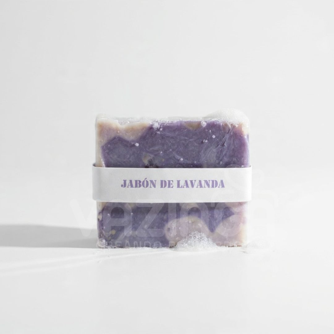 Jabón artesanal saponificado de lavanda