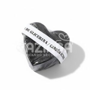 Jabón corazón de carbón activado
