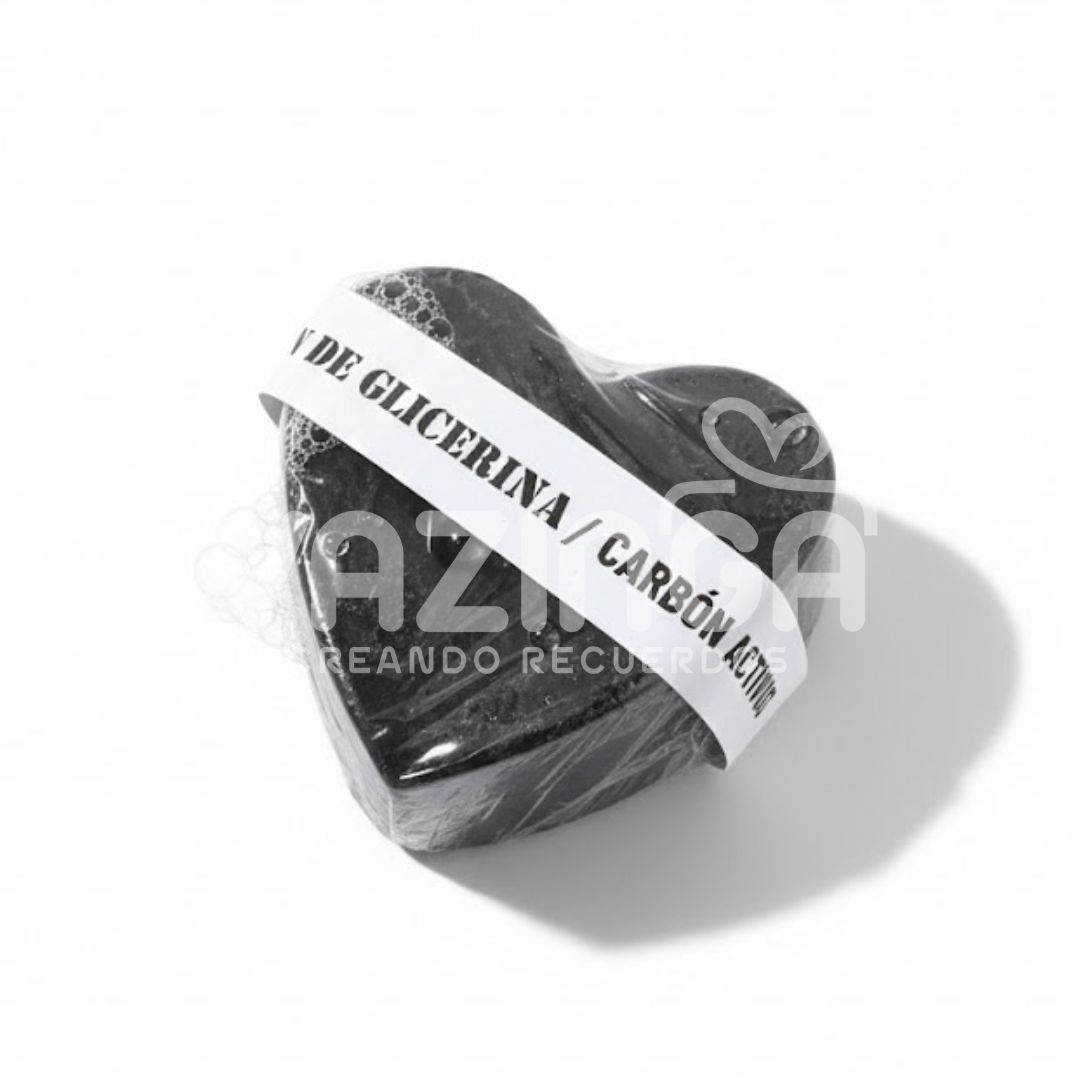 Jabón corazón de carbón activado